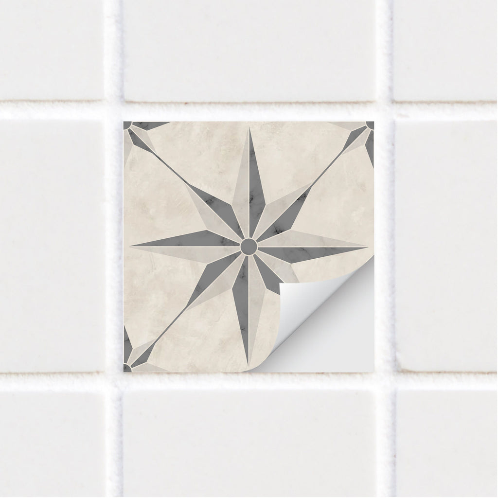 SARAH HOLDEN Tile Stickers Astral Tile Sticker - Beige Star Pattern - TS-005-03