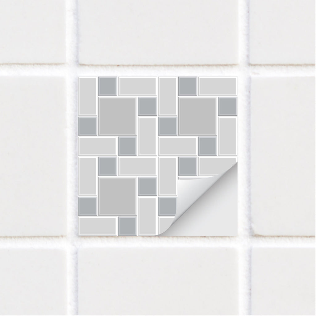 SARAH HOLDEN Tile Stickers Tile Stickers - Grey Mosaic - TS-003-34 Luxury Tile Stickers - Mosaic Pattern - Bespoke Designs