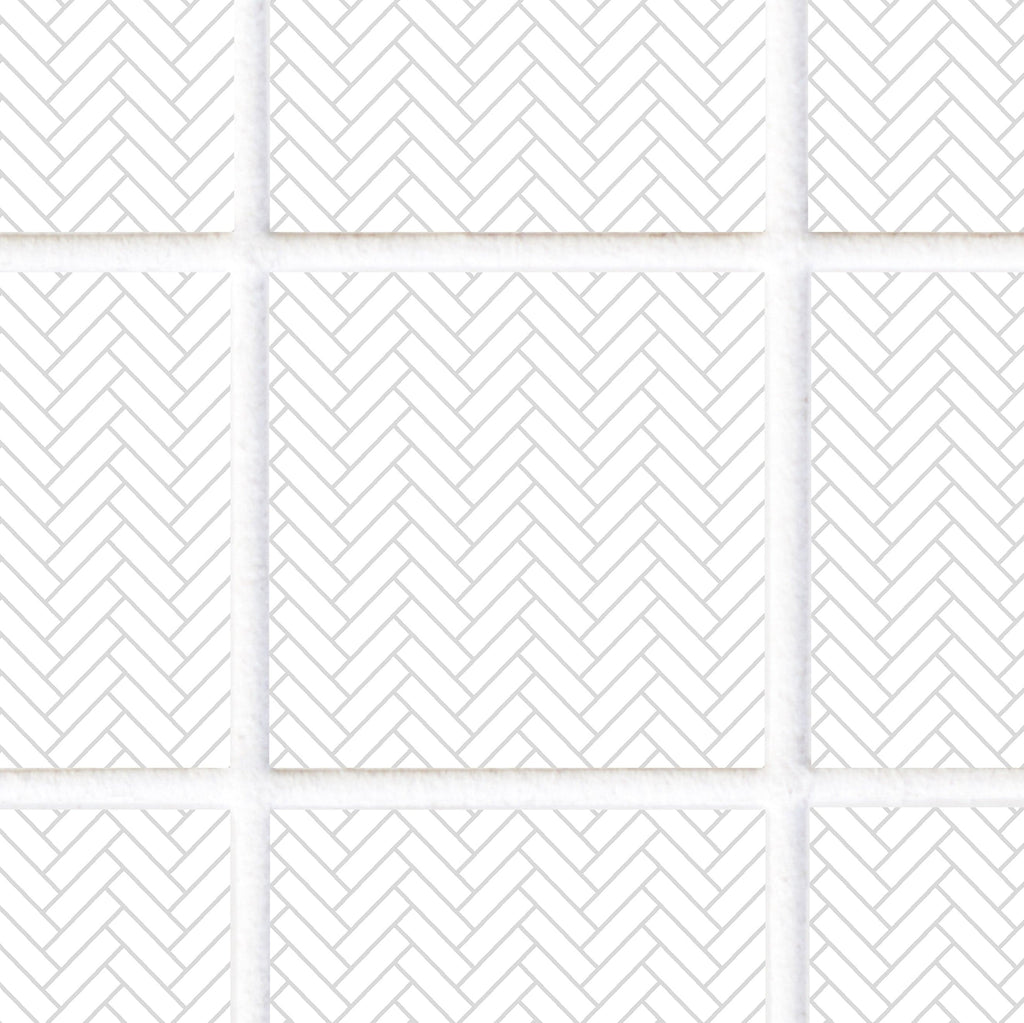 SARAH HOLDEN Tile Stickers Tile Stickers - Grey & White Herringbone - TS-003-23 Luxury Tile Stickers - Herringbone - Bespoke Designs