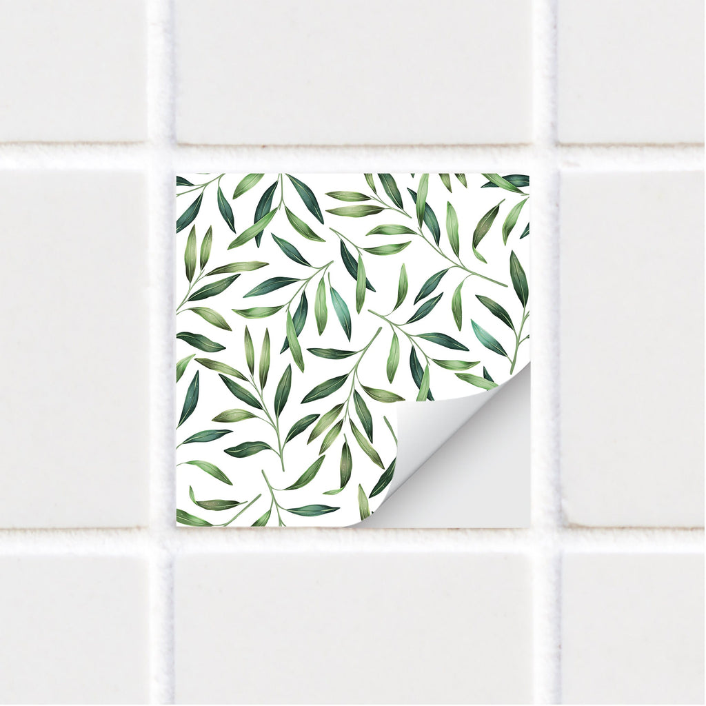 SARAH HOLDEN Tile Stickers Tile Stickers - Summer Breeze - TS-002-01 Luxury Tile Stickers - Leaf Prints - Bespoke Designs