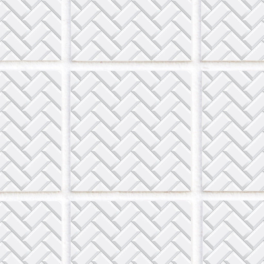 SARAH HOLDEN Tile Stickers Tile Stickers - White Herringbone - TS-003-18 Luxury Tile Stickers - Herringbone - Bespoke Designs