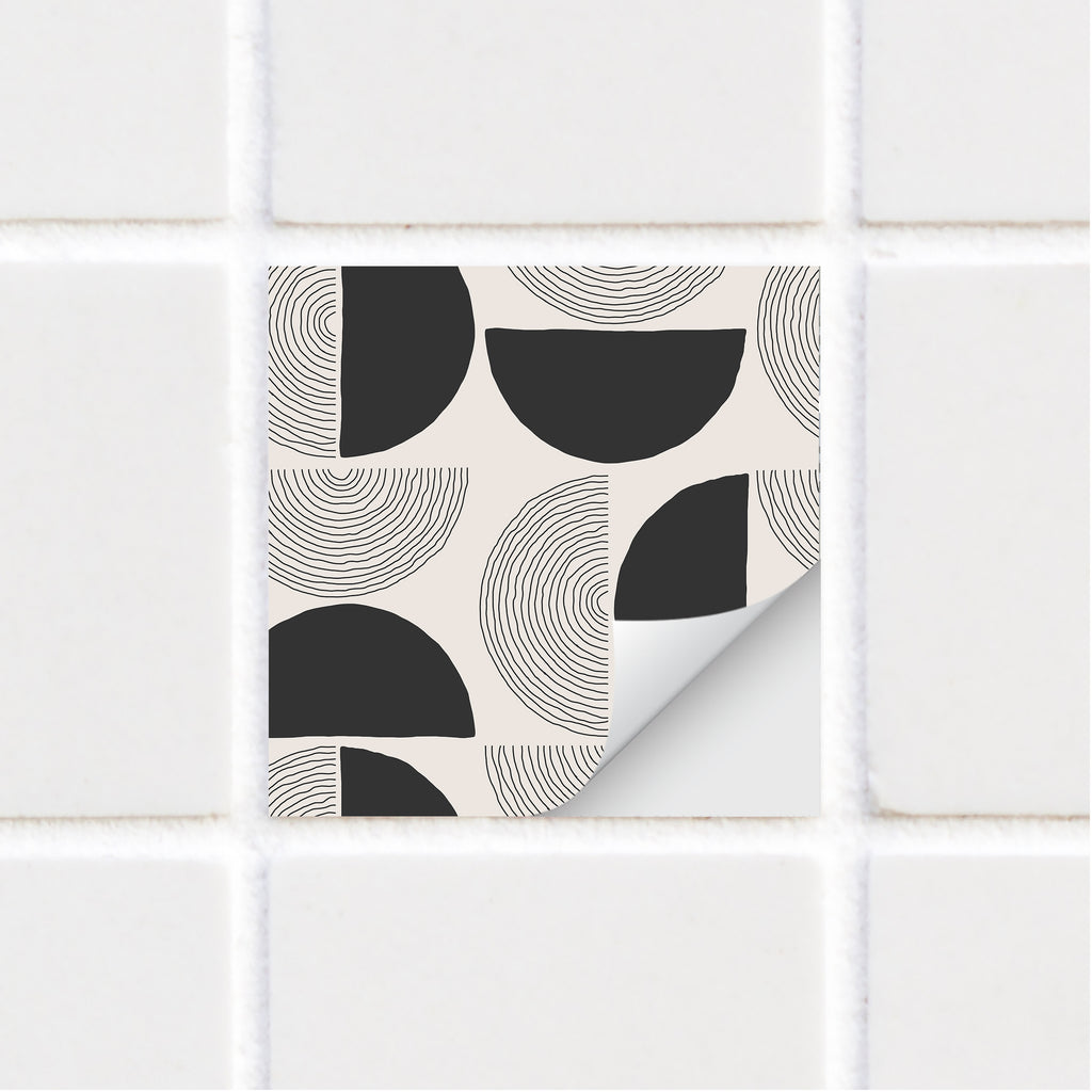 Tile Stickers - Beige & Black - TS-003-87