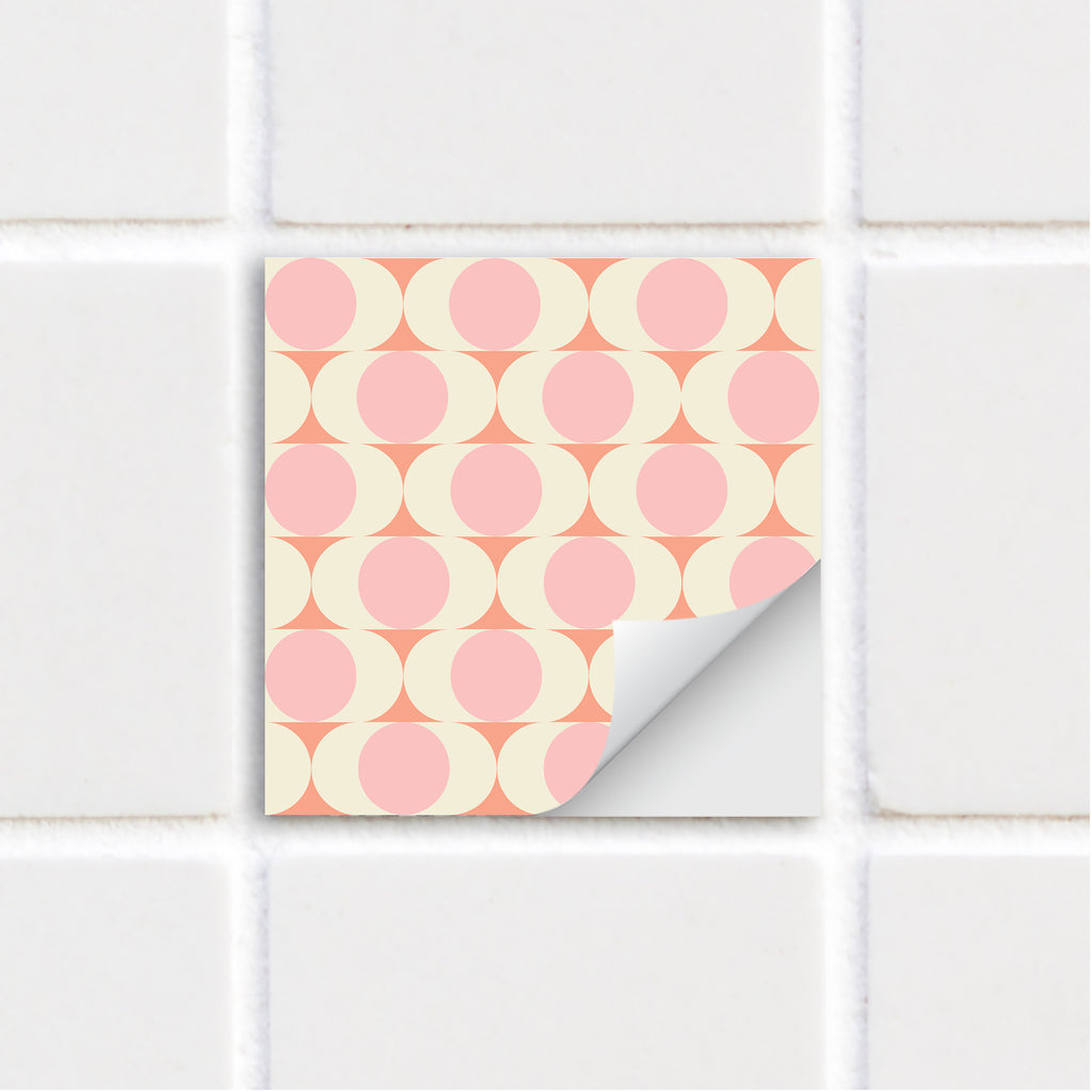 Tile Stickers - Pink & Orange Retro - TS-003-88