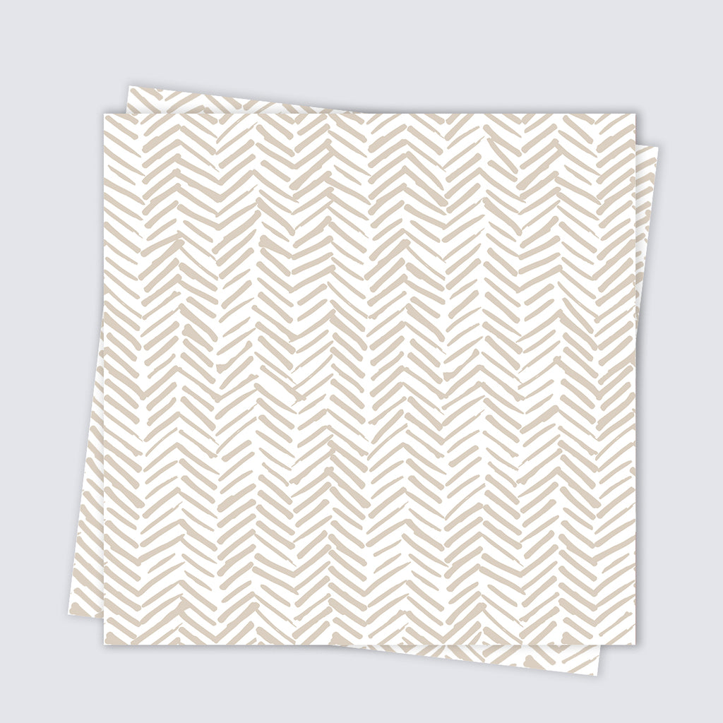 Tile Stickers - White and Beige Boho Herringbone - TS-003-04