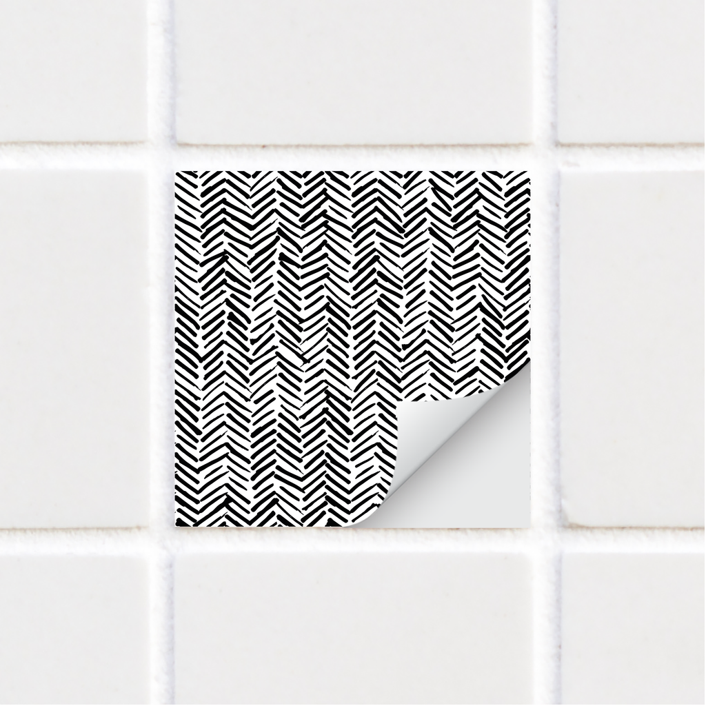 Boho Tile Stickers - Black & White - TS-003-46