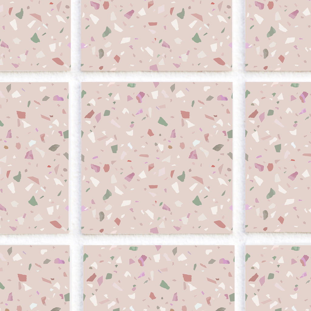Terrazzo Tile Stickers - Pink - TS-004-02