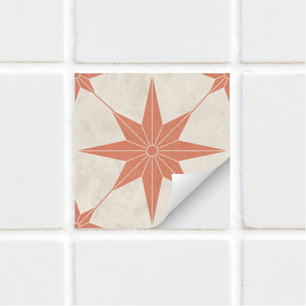 SARAH HOLDEN Tile Stickers Terracotta Astral Tile Sticker - Star Pattern - TS-005-04