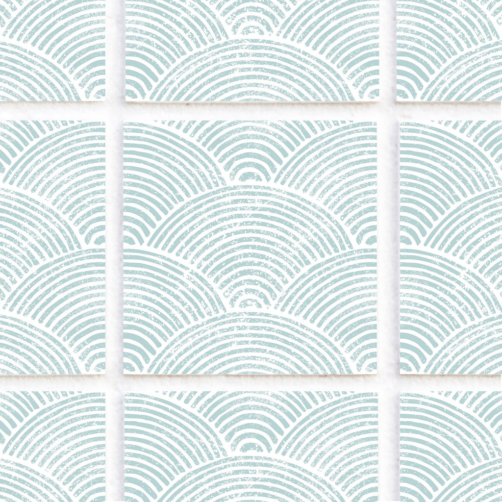 SARAH HOLDEN Tile Stickers Tile Stickers - Blue & White - TS-003-40 Boho Tile Stickers | Blue Tile Decals | Bespoke Peel & Stick Tiles