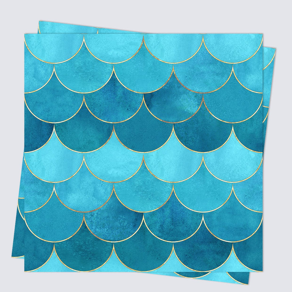 SARAH HOLDEN Tile Stickers Tile Stickers - Mermaid Scale Print - TS-003-36 Luxury Tile Stickers - Mermaid Scale Design - Bespoke Designs