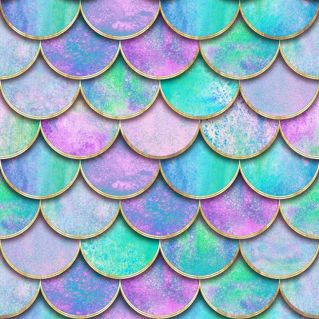 SARAH HOLDEN Tile Stickers Tile Stickers - Mermaid Scale Print - TS-003-37 Luxury Tile Stickers - Mermaid Scale Design - Bespoke Designs