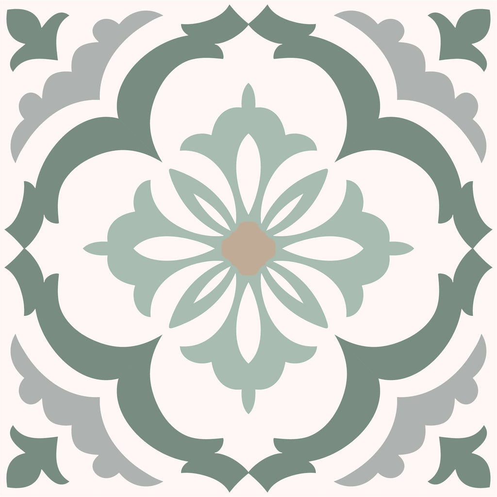 SARAH HOLDEN Tile Stickers Tile Stickers - Moroccan Design - Sage Green - TS-003-25