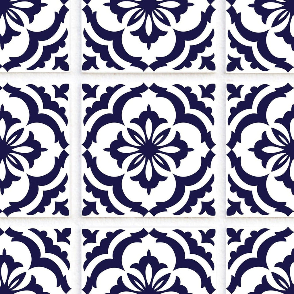 SARAH HOLDEN Tile Stickers Tile Stickers - Navy Blue & White - TS-003-10