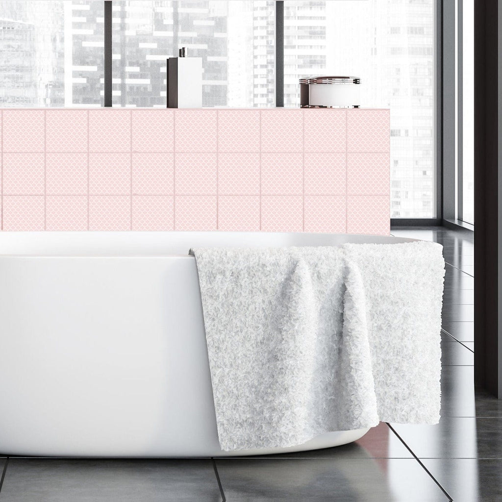 SARAH HOLDEN Tile Stickers Tile Stickers - Pink Scale Print - TS-003-39 Luxury Tile Stickers - Pink Scale Design - Bespoke Designs